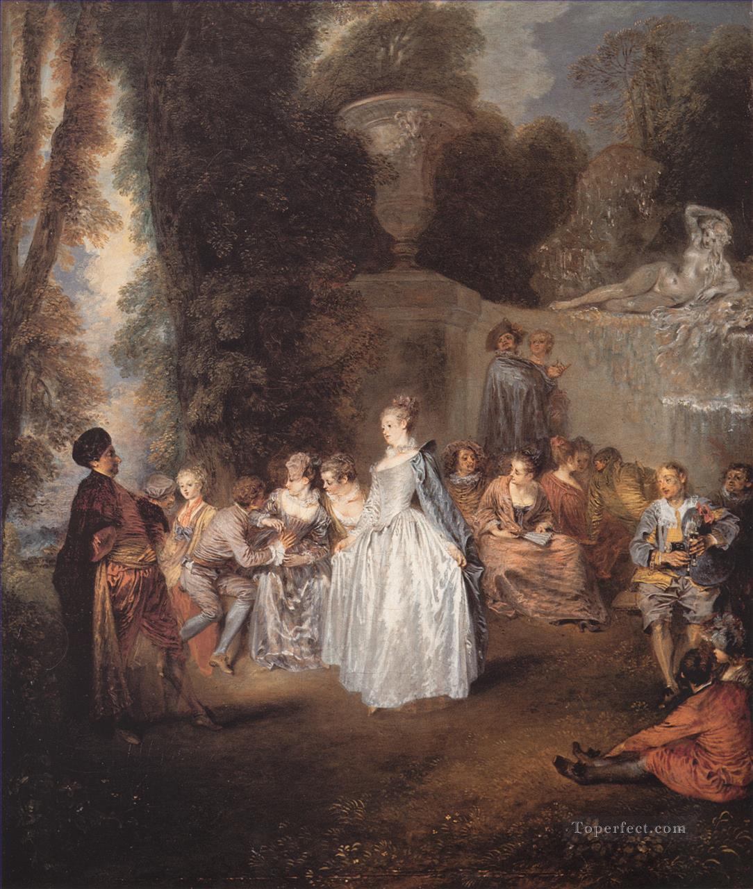Les Fetes venitiennes Jean Antoine Watteau clásico rococó Pintura al óleo